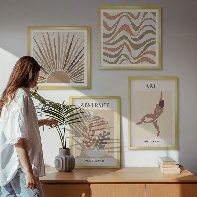 Polyptyque z cadres Motifs abstraits bohèmes de matisse