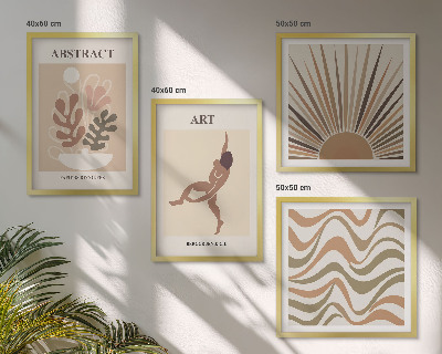Polyptyque z cadres Motifs abstraits bohèmes de matisse