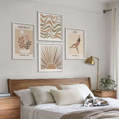 Polyptyque z cadres Motifs abstraits bohèmes de matisse