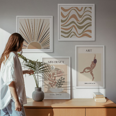 Polyptyque z cadres Motifs abstraits bohèmes de matisse