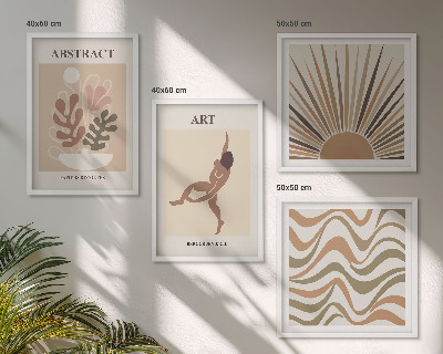 Polyptyque z cadres Motifs abstraits bohèmes de matisse