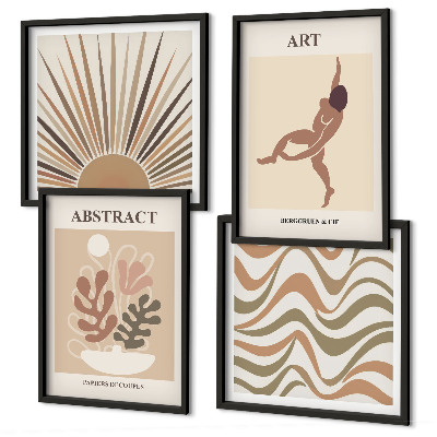 Polyptyque z cadres Motifs abstraits bohèmes de matisse