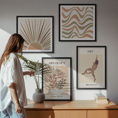 Polyptyque z cadres Motifs abstraits bohèmes de matisse