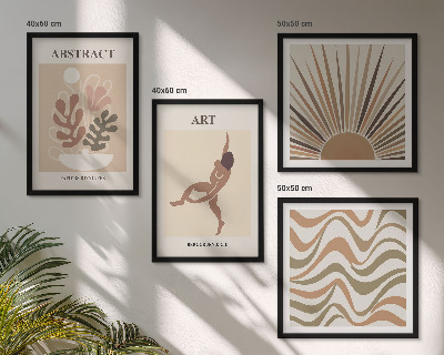 Polyptyque z cadres Motifs abstraits bohèmes de matisse