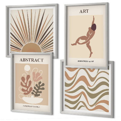Polyptyque z cadres Motifs abstraits bohèmes de matisse