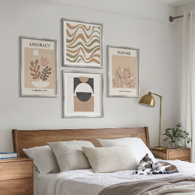 Ensemble de 4 tableaux Motifs de formes abstraites