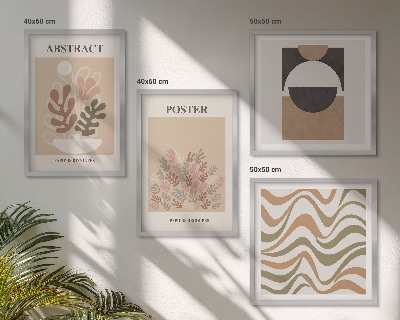 Ensemble de 4 tableaux Motifs de formes abstraites