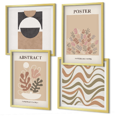 Ensemble de 4 tableaux Motifs de formes abstraites