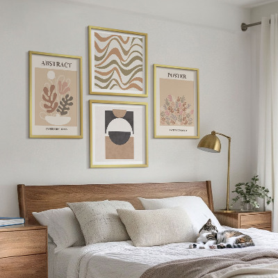 Ensemble de 4 tableaux Motifs de formes abstraites