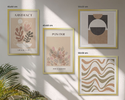 Ensemble de 4 tableaux Motifs de formes abstraites