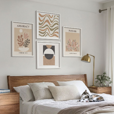 Ensemble de 4 tableaux Motifs de formes abstraites
