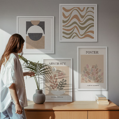 Ensemble de 4 tableaux Motifs de formes abstraites