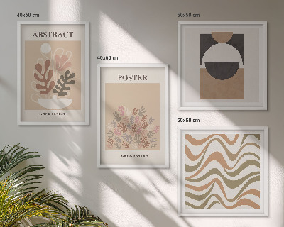 Ensemble de 4 tableaux Motifs de formes abstraites