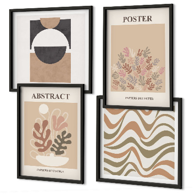 Ensemble de 4 tableaux Motifs de formes abstraites