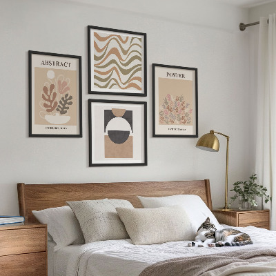 Ensemble de 4 tableaux Motifs de formes abstraites