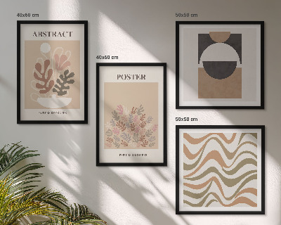 Ensemble de 4 tableaux Motifs de formes abstraites