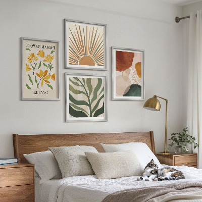 Mur de tableaux Motifs floraux abstraits