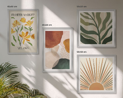 Mur de tableaux Motifs floraux abstraits