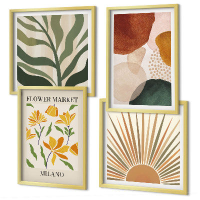 Mur de tableaux Motifs floraux abstraits