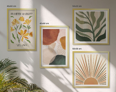 Mur de tableaux Motifs floraux abstraits