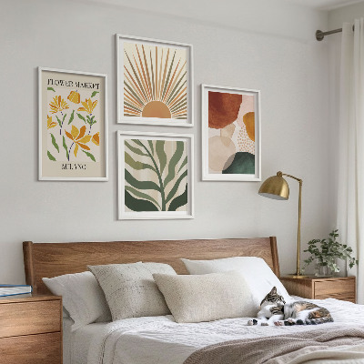 Mur de tableaux Motifs floraux abstraits