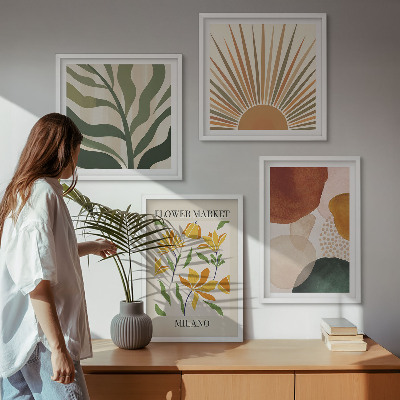 Mur de tableaux Motifs floraux abstraits