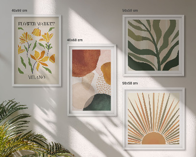 Mur de tableaux Motifs floraux abstraits