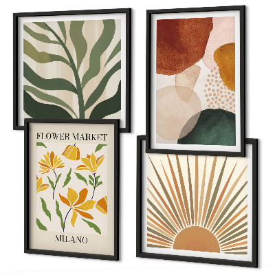 Mur de tableaux Motifs floraux abstraits