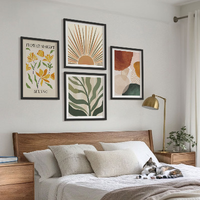 Mur de tableaux Motifs floraux abstraits