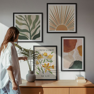 Mur de tableaux Motifs floraux abstraits