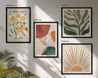 Mur de tableaux Motifs floraux abstraits