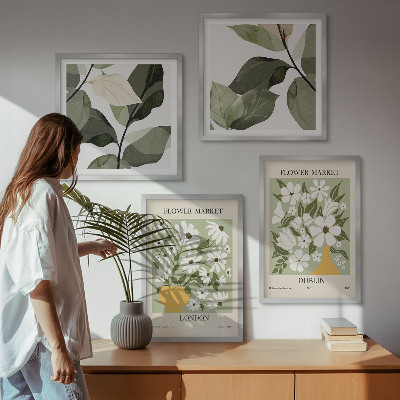 Ensemble de 4 tableaux Motifs floraux londres dublin