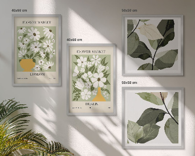 Ensemble de 4 tableaux Motifs floraux londres dublin