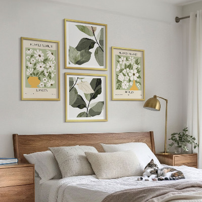 Ensemble de 4 tableaux Motifs floraux londres dublin
