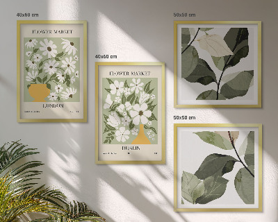 Ensemble de 4 tableaux Motifs floraux londres dublin