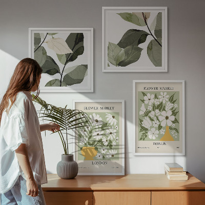 Ensemble de 4 tableaux Motifs floraux londres dublin
