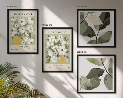 Ensemble de 4 tableaux Motifs floraux londres dublin
