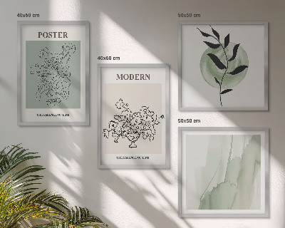 Ensemble de 4 tableaux Fleurs dans un vase moderne