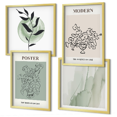 Ensemble de 4 tableaux Fleurs dans un vase moderne