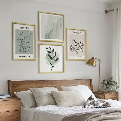 Fleurs dans un vase moderne ensemble de 4 tableaux
