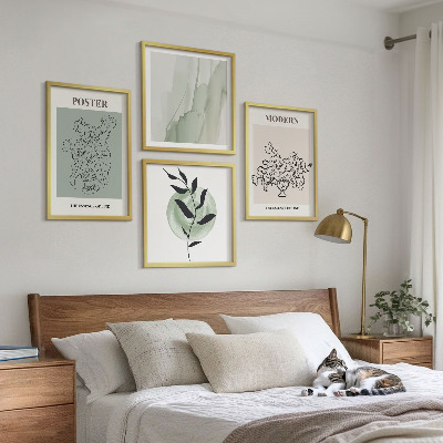 Ensemble de 4 tableaux Fleurs dans un vase moderne