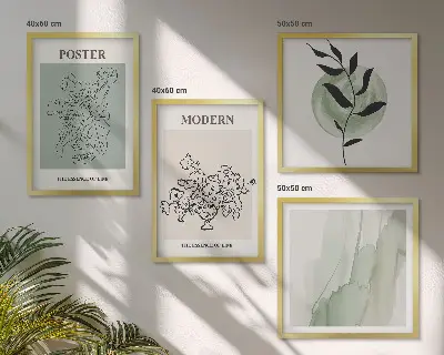 Fleurs dans un vase moderne ensemble de 4 tableaux