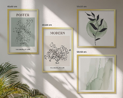 Ensemble de 4 tableaux Fleurs dans un vase moderne
