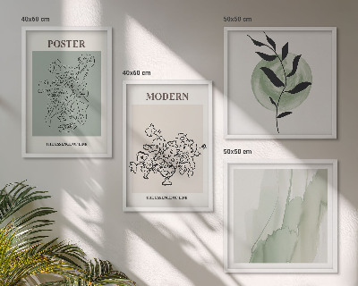Ensemble de 4 tableaux Fleurs dans un vase moderne