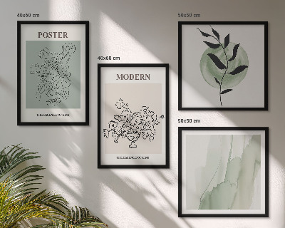 Ensemble de 4 tableaux Fleurs dans un vase moderne