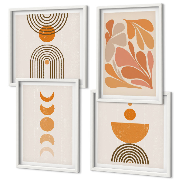 Mur de tableaux Formes orange abstraites