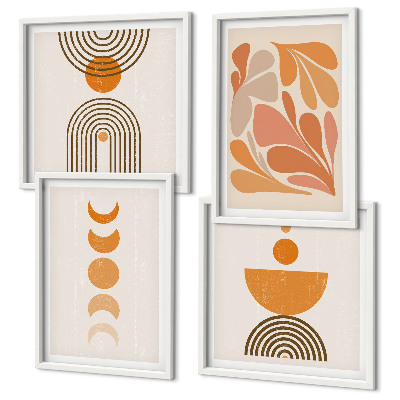 Mur de tableaux Formes orange abstraites
