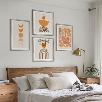 Mur de tableaux Formes orange abstraites