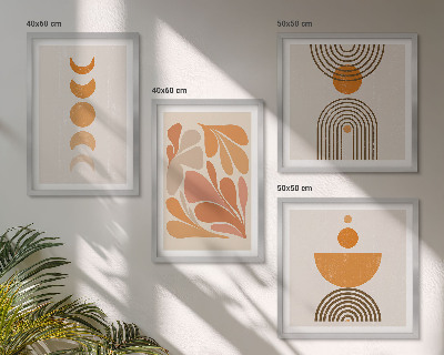 Mur de tableaux Formes orange abstraites