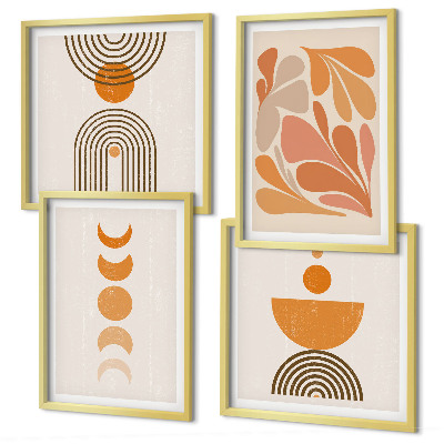 Mur de tableaux Formes orange abstraites
